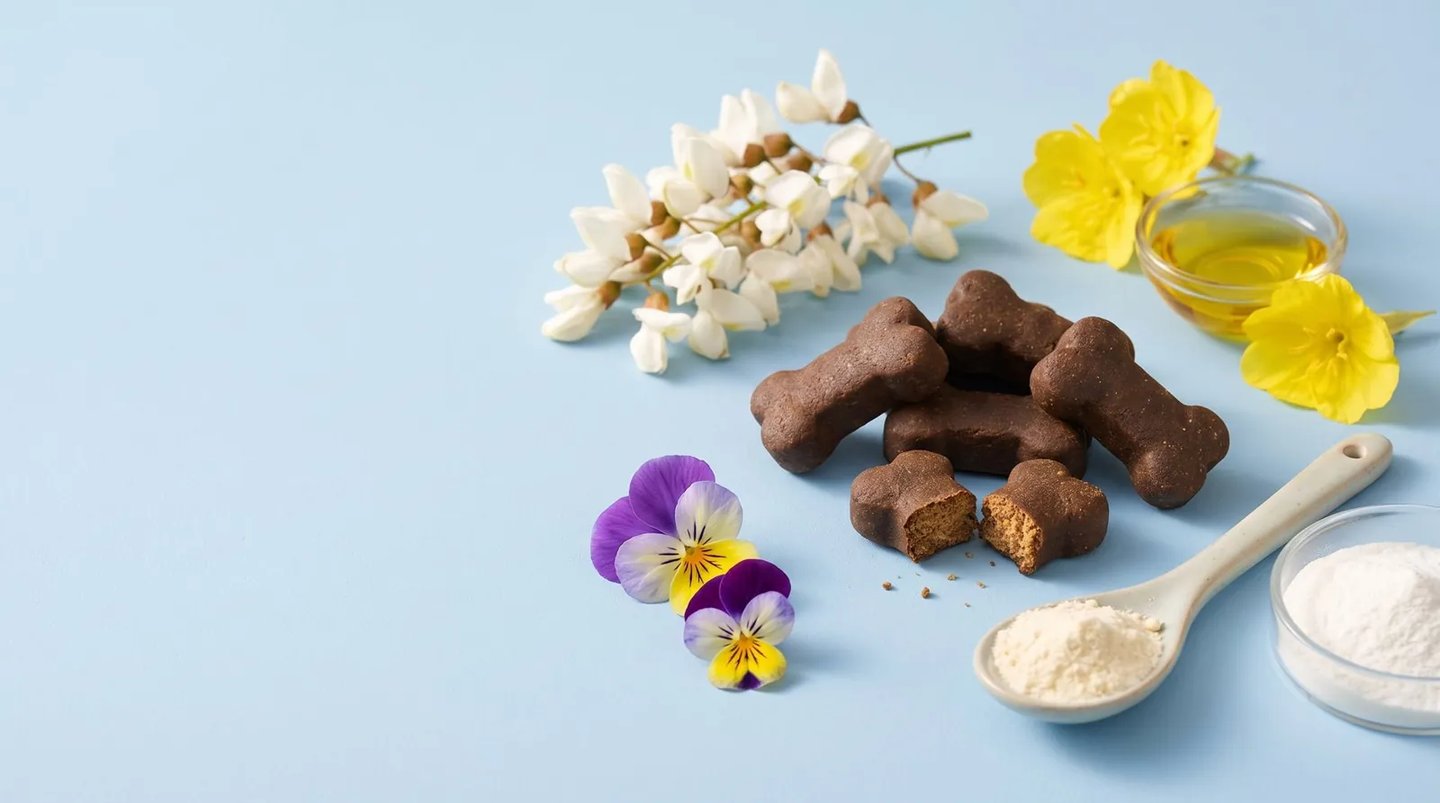 Anti-jeuk snacks met de ingrediënten eromheen