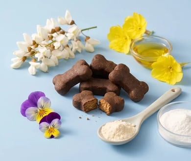 Anti-jeuk snacks met de ingrediënten eromheen